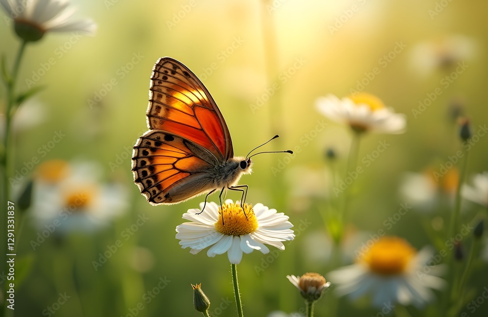 A vibrant butterfly with vibrant wings rests on a delicate flower in a sunny meadow surrounded by a gentle breeze. A vibrant butterfly with vibrant wings rests on a delicate flower in a sunny meadow surrounded by a gentle breeze.