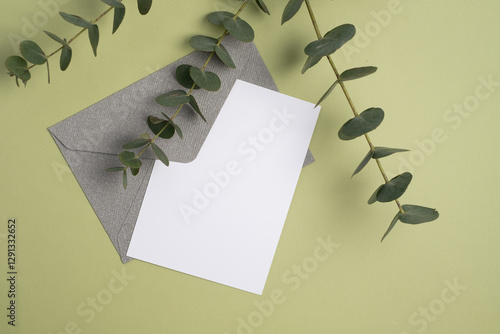 Paper envelopes on a light background. New mail, write a message. Send and receive mail. Postal delivery service. Empty envelope, empty space. Communication with people, paperwork
 photo