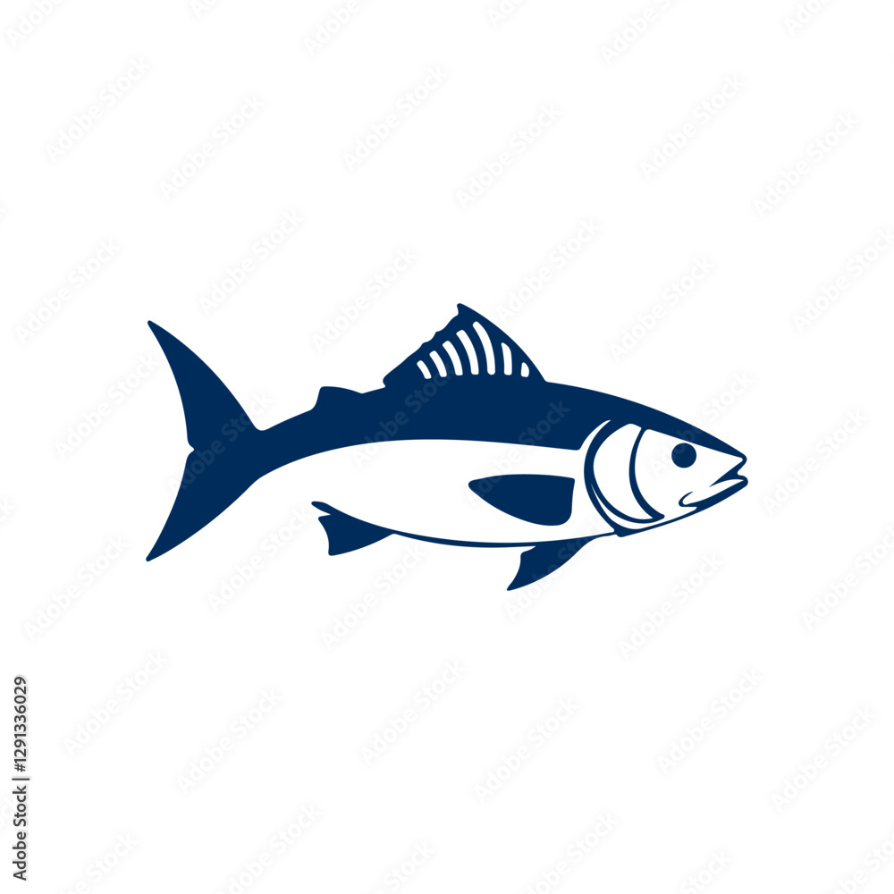 Fish Logo Design Silhouette Vector Illustration On a White Background Fish Logo Design Silhouette Vector Illustration On a White Background