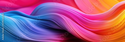 Wallpaper Mural 3d background minimalistic mockup with space for text, smooth abstract waves in vibrant colors, high-energy effect Torontodigital.ca