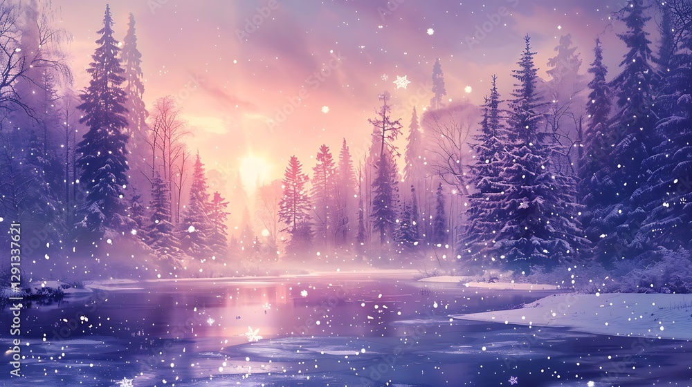 Obraz premium Beautiful Blue Skies with Nature, Bright Moon ,Cloud ,Beach scenery, Tree, night -Anime concept Background