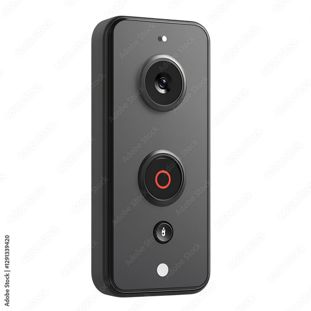 High Tech Wireless Video Doorbell with Motion Detection Isolated on Transparent Background High Tech Wireless Video Doorbell with Motion Detection Isolated on Transparent Background