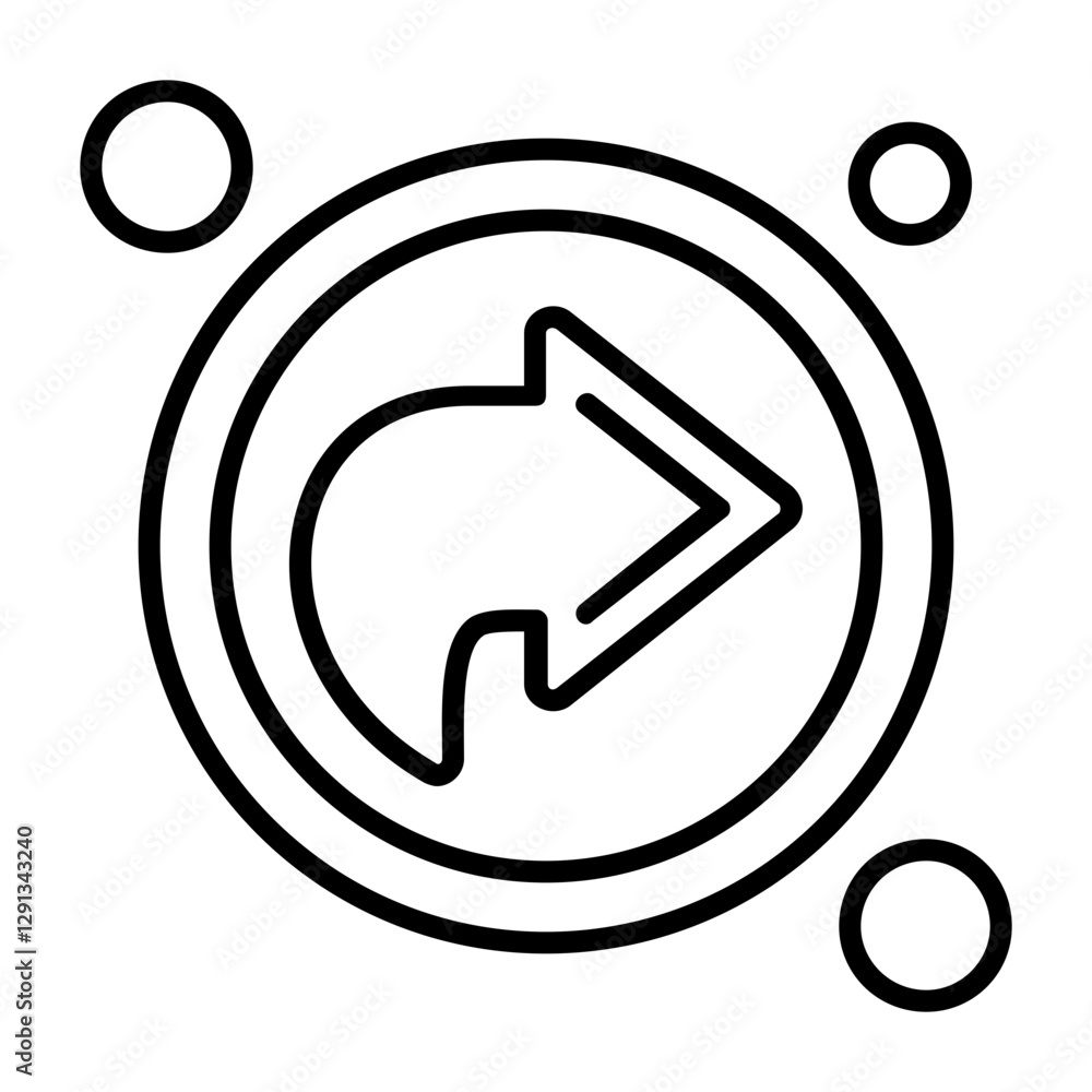 Forward Button Outline Style Icon Design Forward Button Outline Style Icon Design