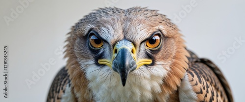 Intense gaze of a raptor showcasing keen sight and predatory focus. photo