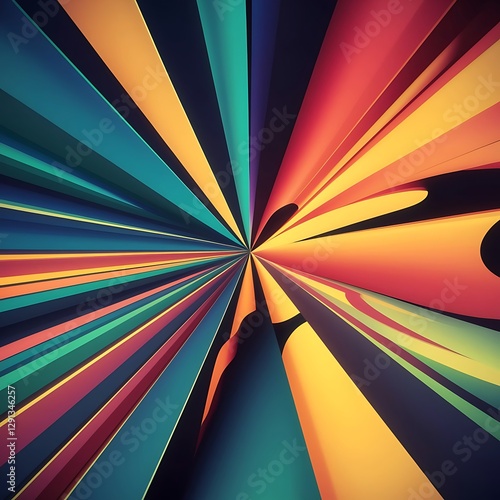 Wallpaper Mural Modern design horizontal poster with bright colorful abstract geometric elements and curve lines flat vector illustration Torontodigital.ca