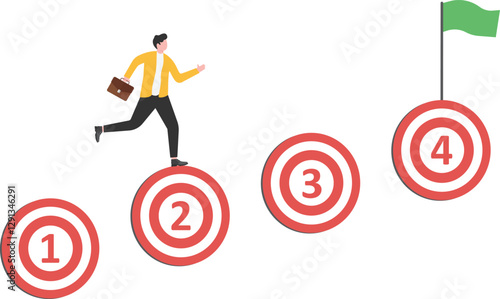 Businessmen set their business goals to help them reach the top in the market, beat their competitors to the 1st place.

