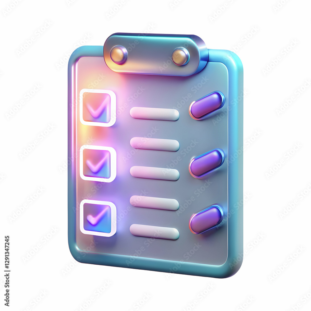 Holographic Checklist with Glowing Task Indicators for Compliance and Task Management - Stock Photo Concept Holographic Checklist with Glowing Task Indicators for Compliance and Task Management - Stock Photo Concept