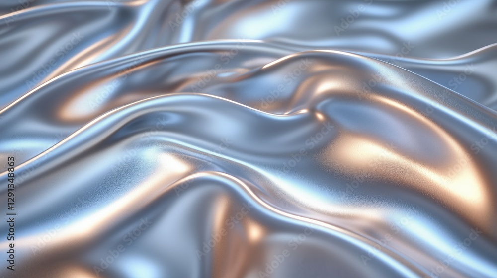 Silver liquid metal texture, abstract waves, white background. 3 Silver liquid metal texture, abstract waves, white background. 3
