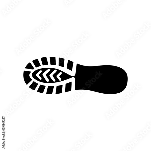 One sneaker footprint silhouette vector flat illustration design.