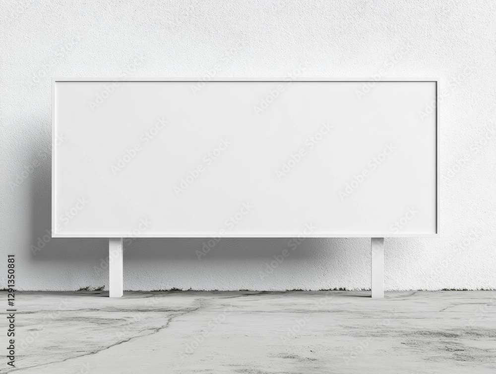 Fototapeta premium Blank white wall billboard ready for advertising or promotion with no text or images displayed