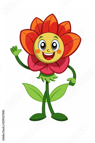 Sunflower falls in love mascot vector cartoon art. illustration vector graphic of sun flower
