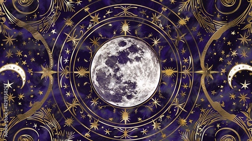 Wallpaper Mural Celestial Mandala: A Mystical Moonlit Night Torontodigital.ca