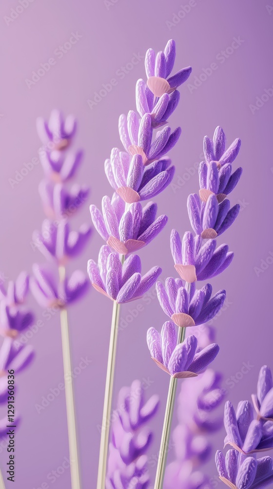 Obraz premium Easter Lavender 3d background minimalistic mockup with space for text