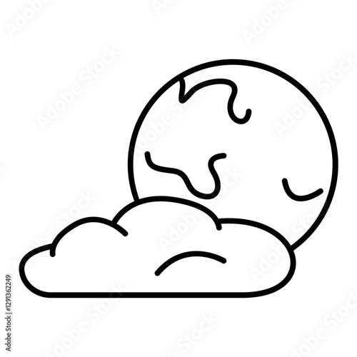 Cloudy Night icon in outline style