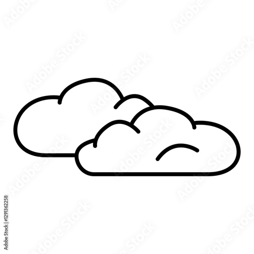 Cloudy icon in outline style