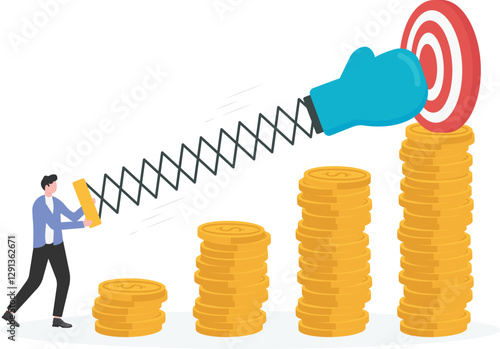 Businessmen set their business goals to help them reach the top in the market, beat their competitors to the 1st place.

