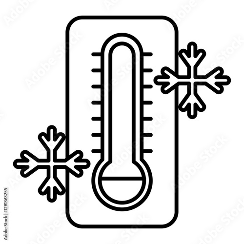 Temperature Low icon in outline style