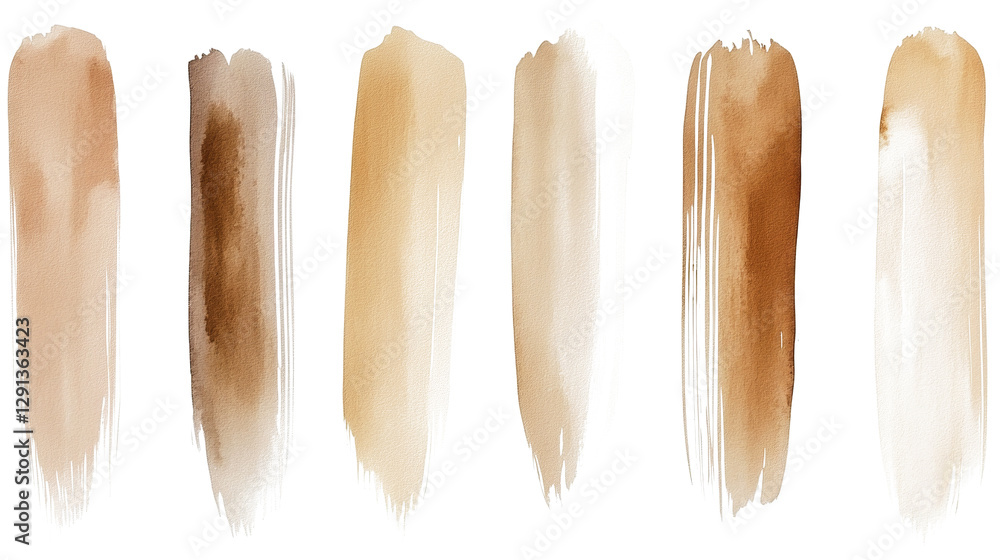 Soft and fluid strokes of beige watercolor blend harmoniously, showcasing an elegant abstraction Soft and fluid strokes of beige watercolor blend harmoniously, showcasing an elegant abstraction