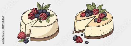vector illustration of cheese cake 