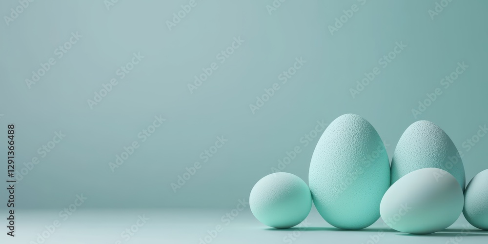 Easter Turquoise 3d background minimalistic mockup with space for text Easter Turquoise 3d background minimalistic mockup with space for text