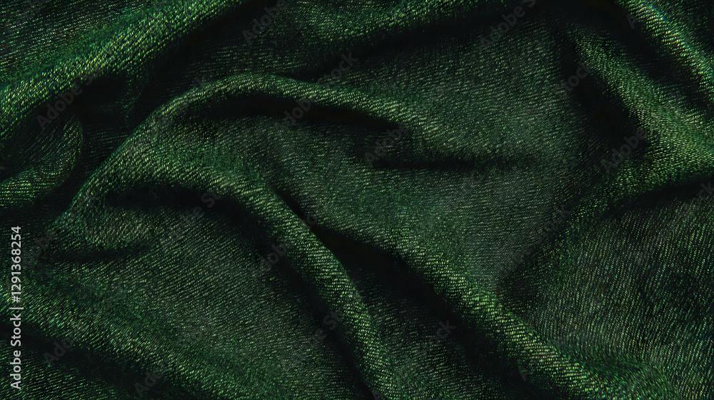 Fototapeta premium Rich green denim fabric texture with earthy tones for creative background design
