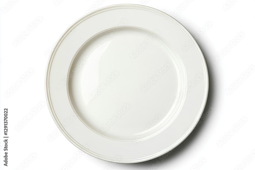 Empty White Plate Against White Background Empty White Plate Against White Background