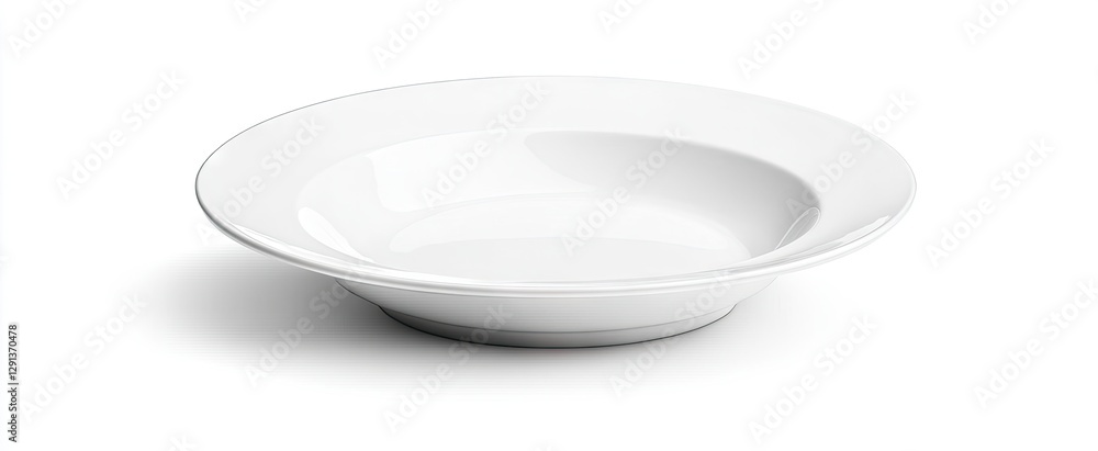 Empty White Serving Bowl on White Background Empty White Serving Bowl on White Background