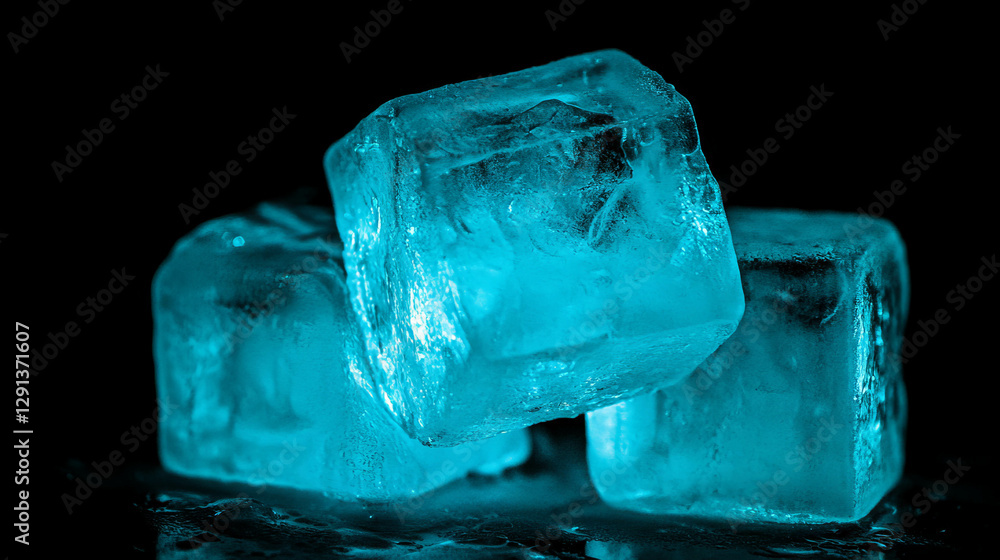 Obraz premium Chilled serenity: ice blue background with crisp frozen light for winter design
