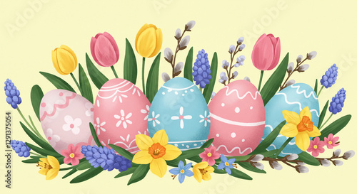 Easter Egg Floral Border - ...