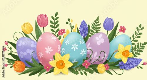 Pastel Easter Eggs and Tuli...