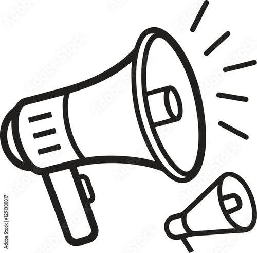 megaphone-and-loudspeaker-editable-stroke-outline