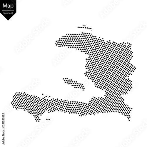 Abstract image Haiti map from point Black on a white background. Vector illustration eps 10.	
