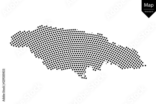 Abstract image Jamaica map from point Black on a white background. Vector illustration eps 10.	
