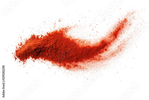 Red paprika powder splash isolated on transparent or white background PNG