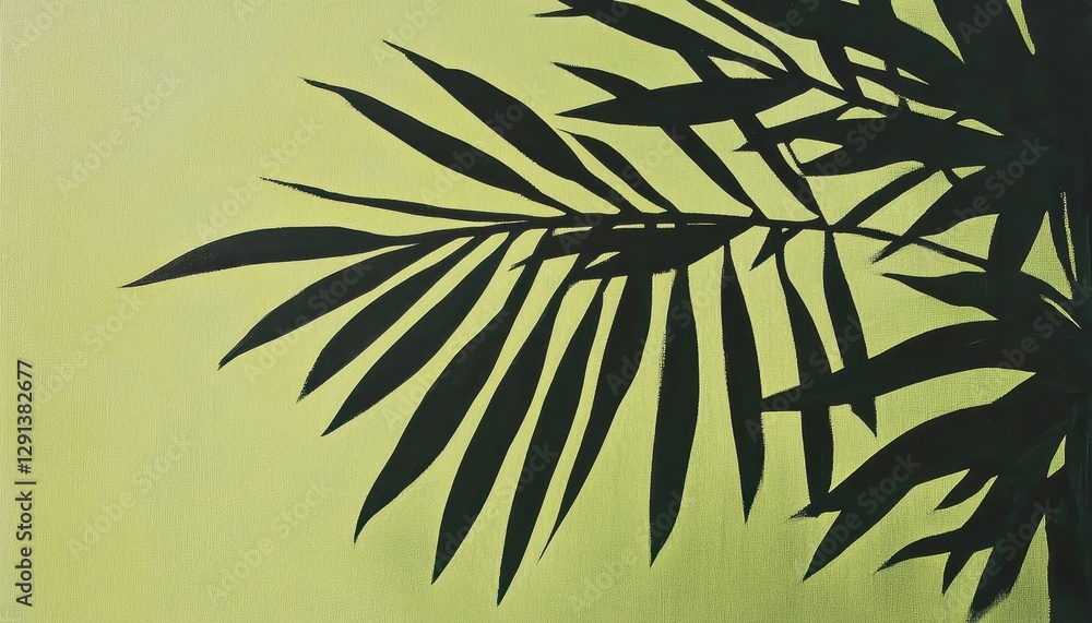 Naklejka premium Green Background with Leaf Shadow