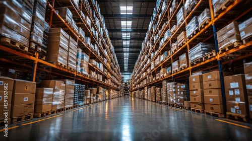 Wallpaper Mural A clean and organized smart warehouse integrating IoT-connected sensors for real-time inventory management Torontodigital.ca