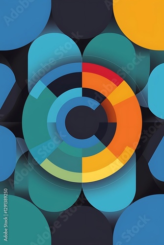 Bright color circle and round element minimal geometric abstract background for posters covers banners brochures websites