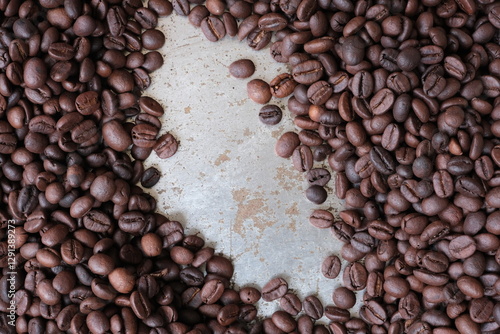 Roasted coffee beans for background