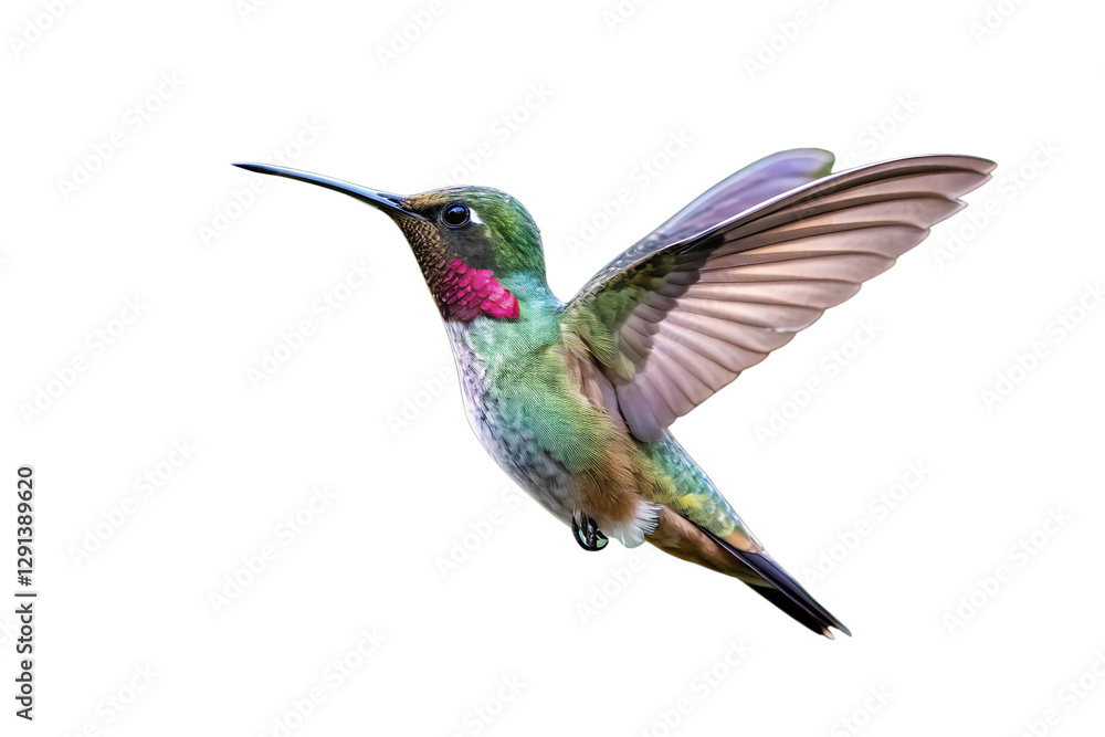 Fototapeta premium Graceful Hummingbird in Flight With Open Wings in Nature png