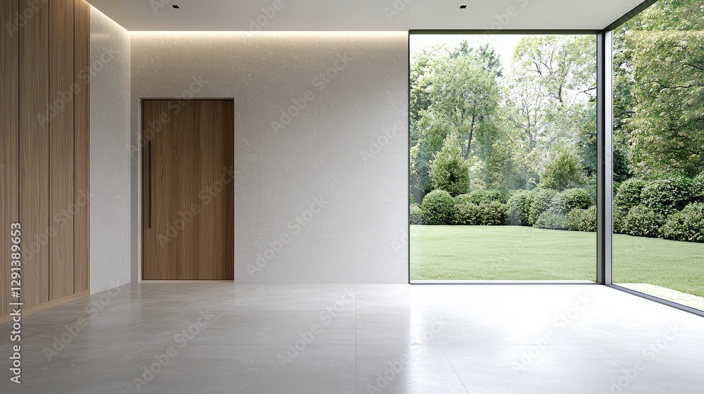 Modern Empty Room with Garden View. Interior Design Modern Empty Room with Garden View. Interior Design