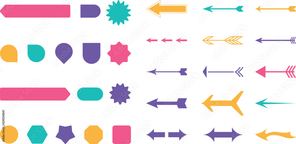 Obraz premium Arrow And Cursor Icons Arrow icon set isolated on white background