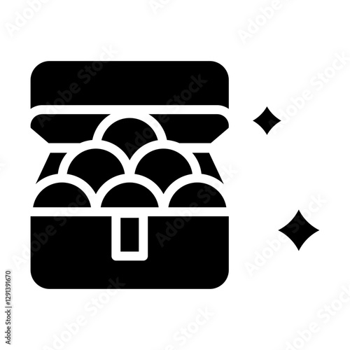 Treasure chest icon in glyph style