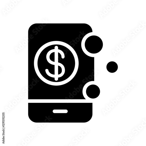 Internet banking icon in glyph style