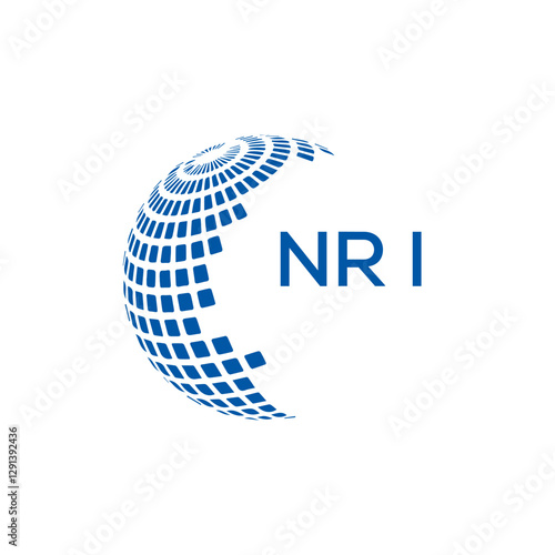 NRI letter logo design with white background in illustrator, vector logo modern alphabet font overlap style. calligraphy designs for logo, Poster, Invitation, etc.
