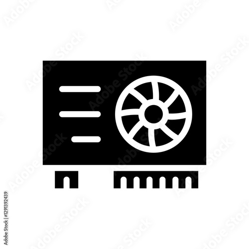 Graphic card icon in glyph style