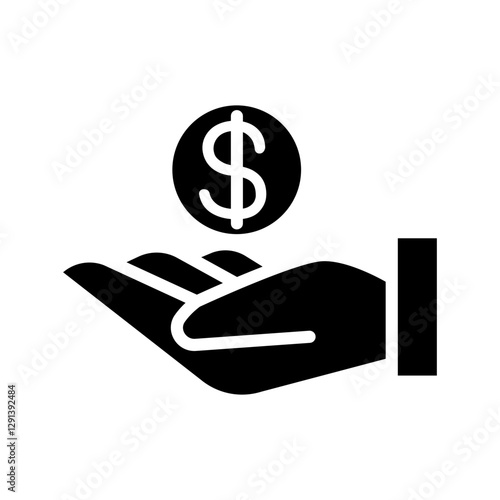 Cryptocurrency icon in glyph style