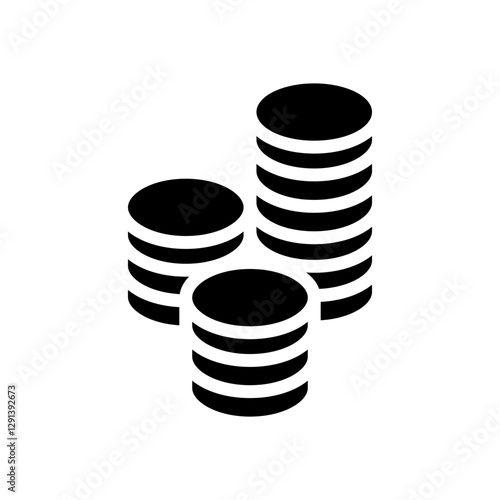 Cryptocurrency icon in glyph style