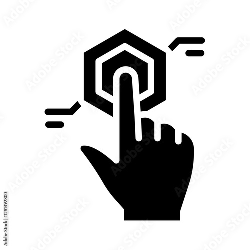 Blockchain icon in glyph style