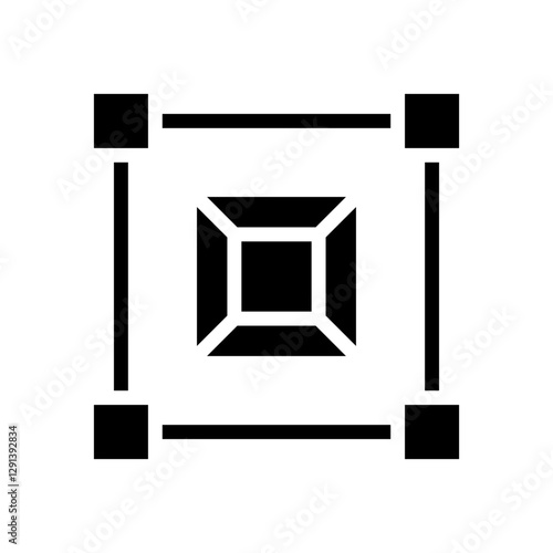Blockchain icon in glyph style