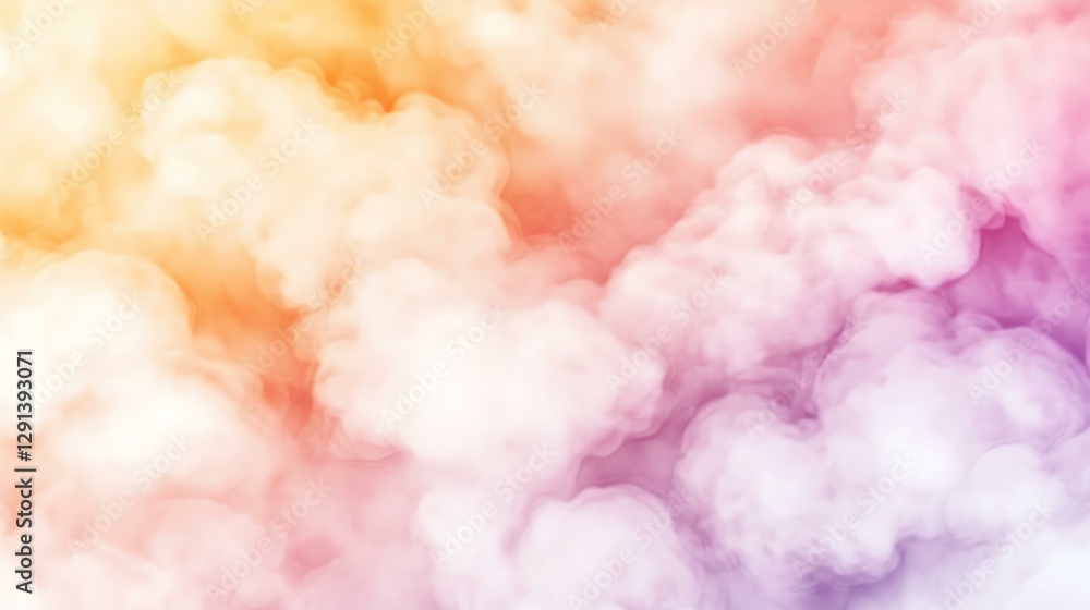 Fototapeta premium Colorful clouds in bright, vibrant pastel hues.
